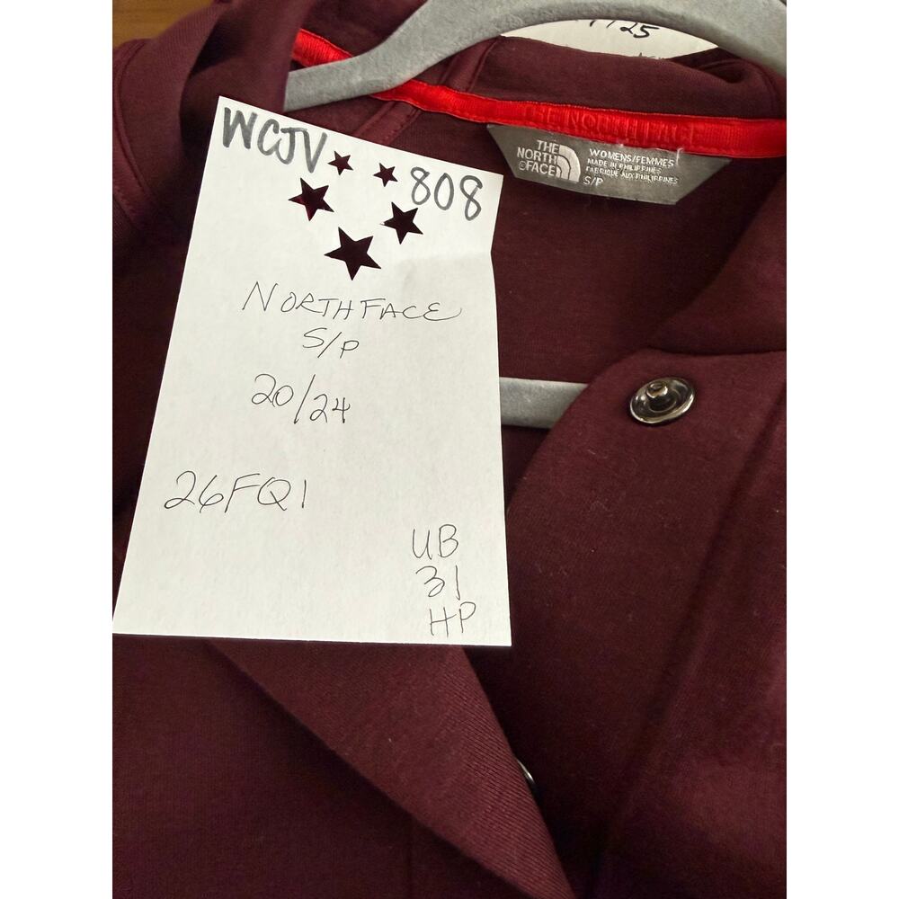 The North Face Jacket Women's Small Burgundy Snap Closure 3D Thermal - Picture 3 of 7